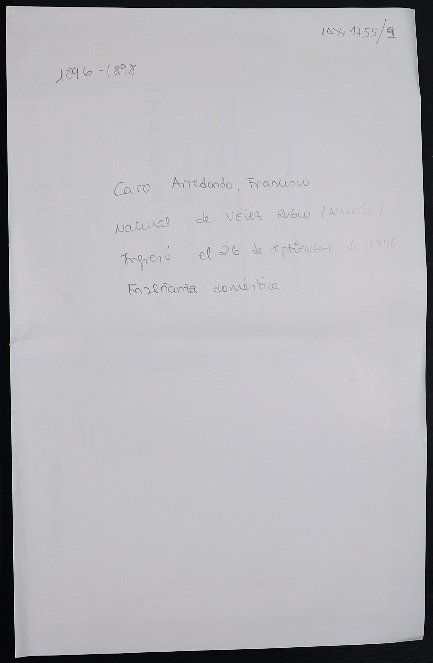 Expediente académico de Francisco Caro Arredondo.